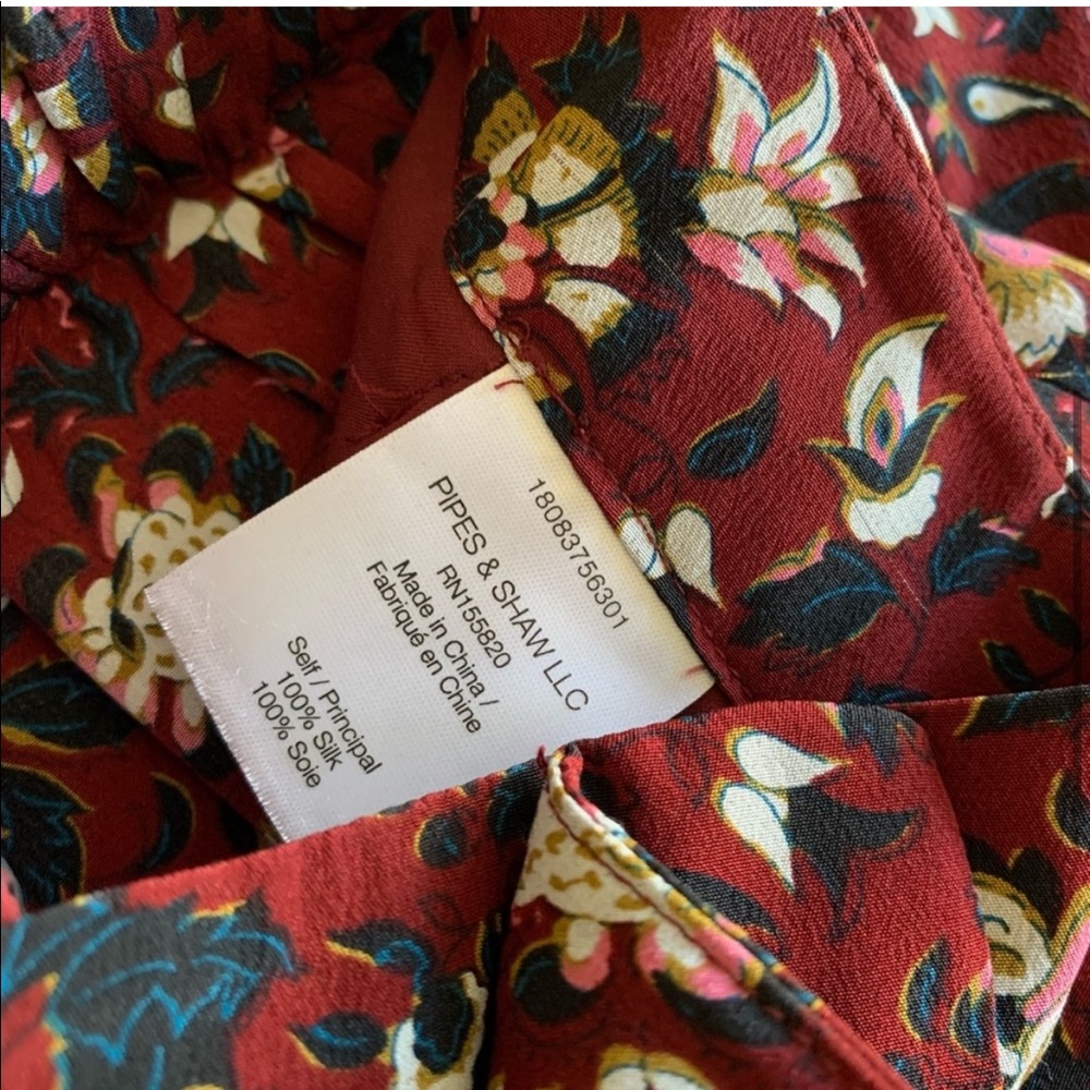 Veronica Beard Silk High Rise Floral Wide Leg Flare Pants Women’s Size 2 - Picture 7 of 10